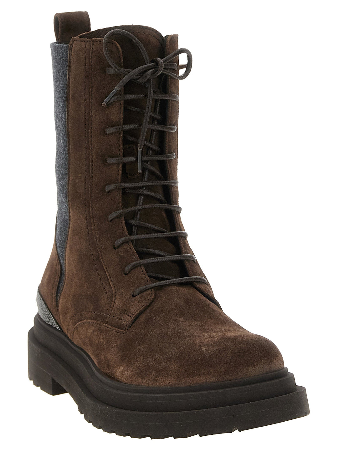 Women’s Brunello Cucinelli Brown Calfskin Lace-up Boots