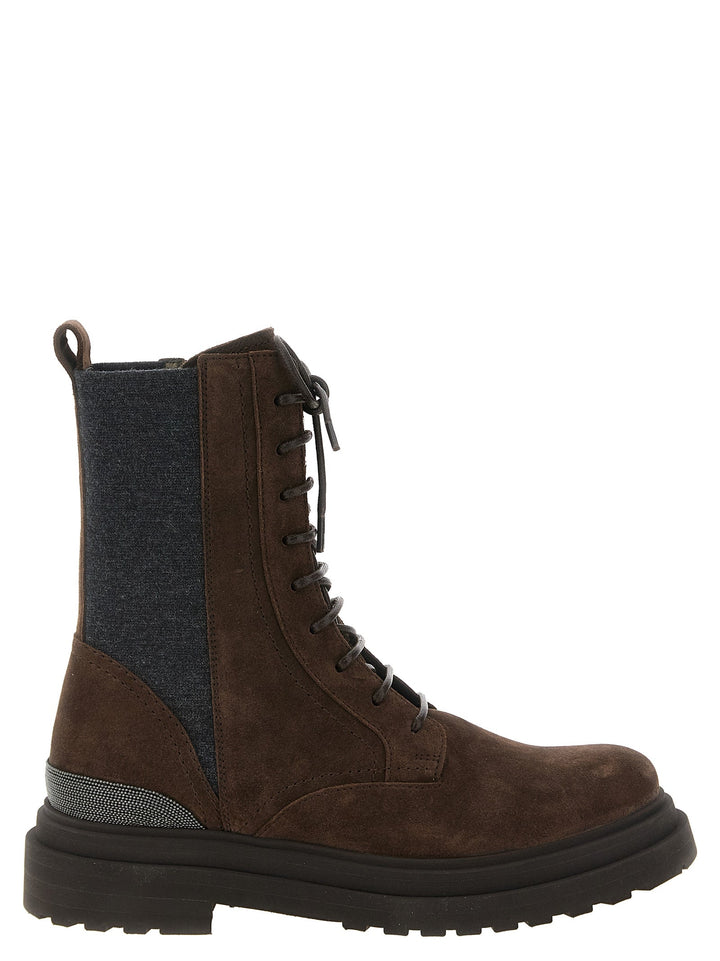 Women’s Brunello Cucinelli Brown Calfskin Lace-up Boots