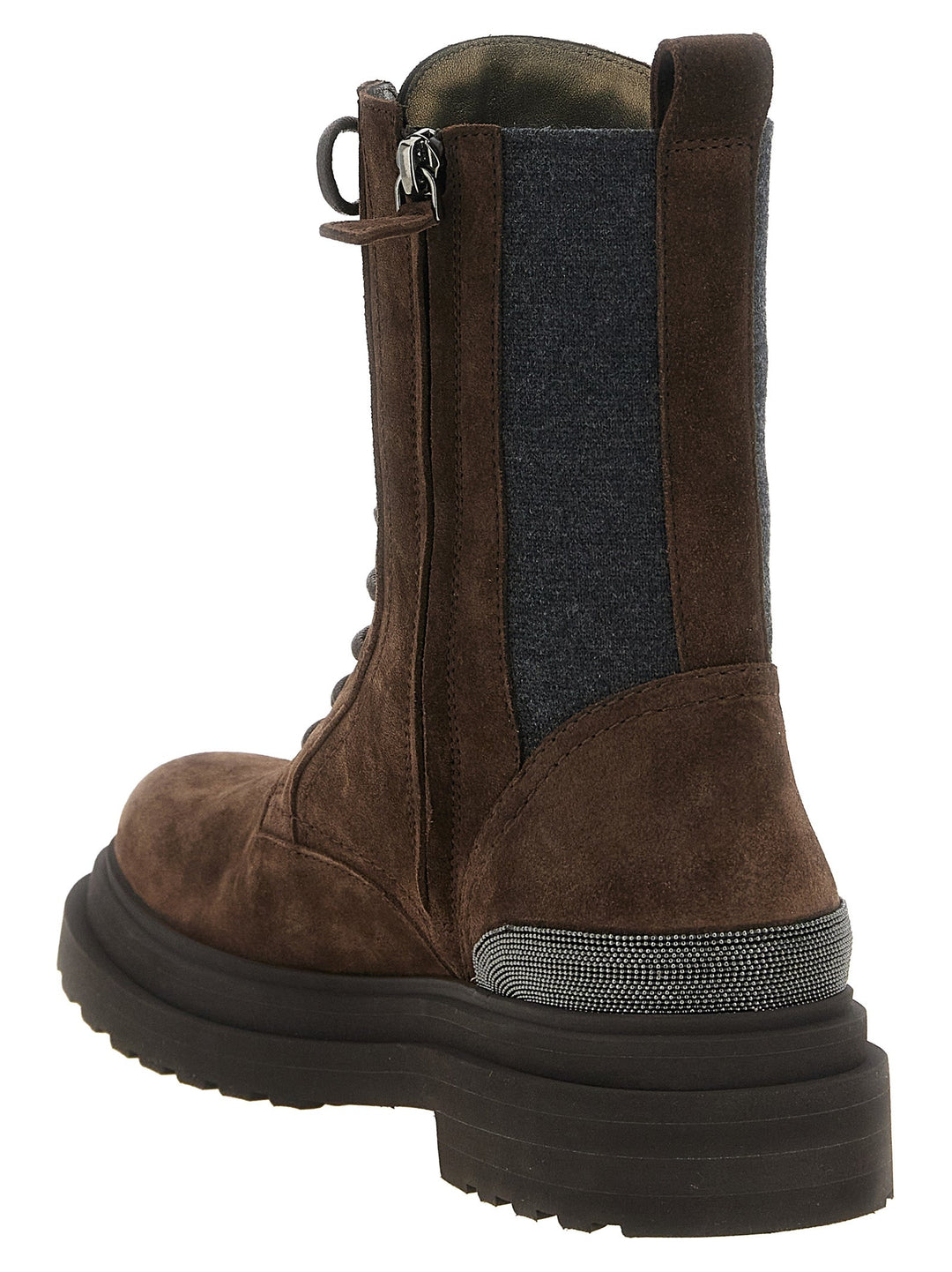 Women’s Brunello Cucinelli Brown Calfskin Lace-up Boots