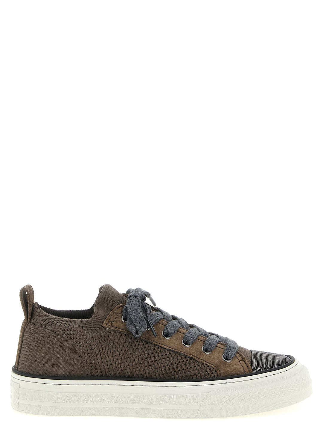 Brunello Cucinelli Brown Cotton Low Top Sneakers