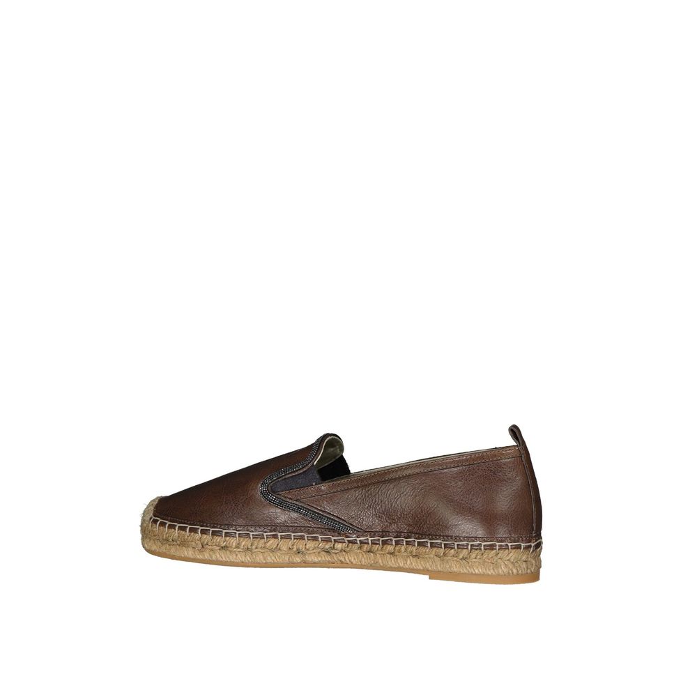 Women’s Brunello Cucinelli Brown Leather Espadrilles