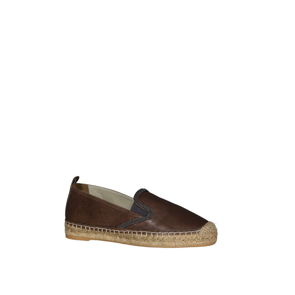 Women’s Brunello Cucinelli Brown Leather Espadrilles