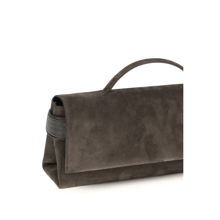 Women’s Brunello Cucinelli Brown Suede Leather Handbag