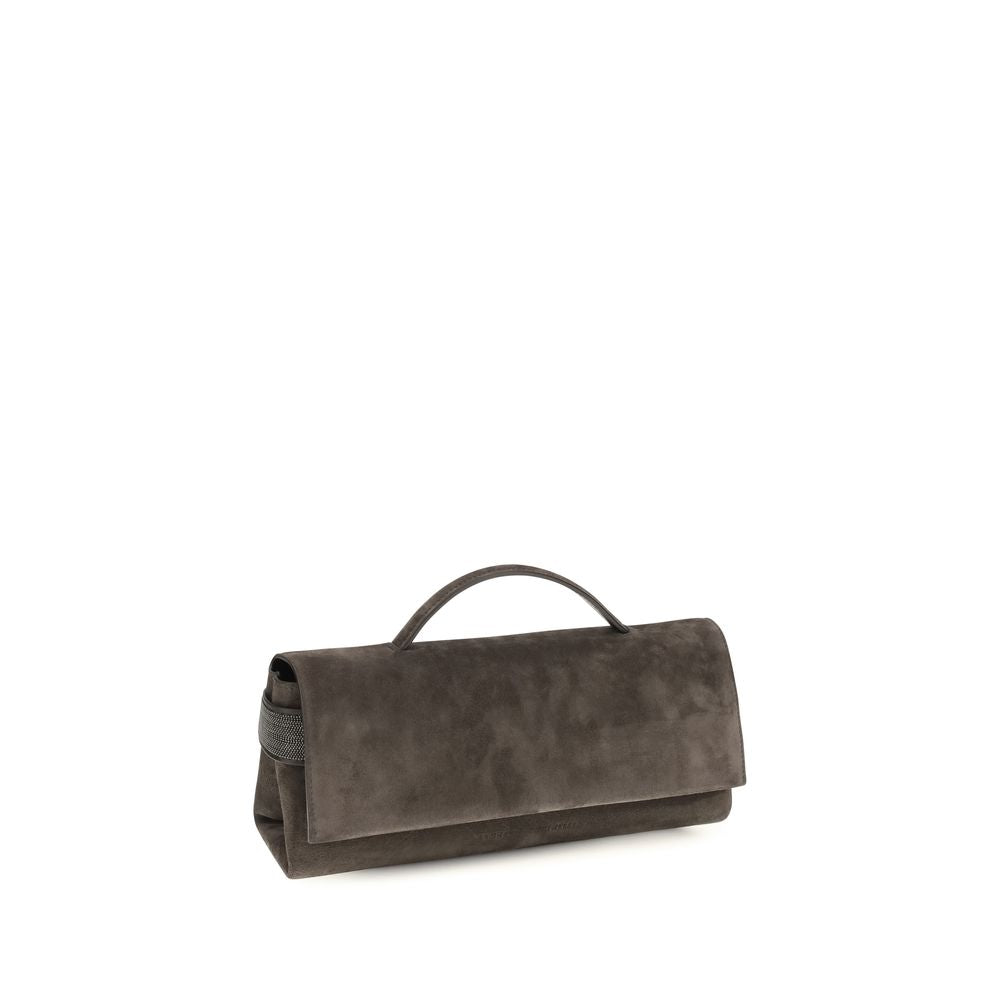 Women’s Brunello Cucinelli Brown Suede Leather Handbag