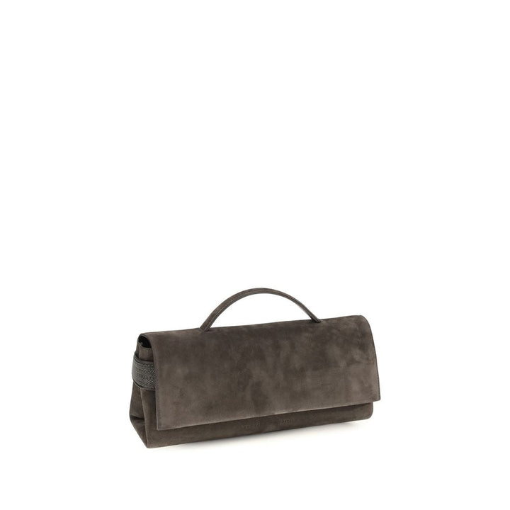 Women’s Brunello Cucinelli Brown Suede Leather Handbag