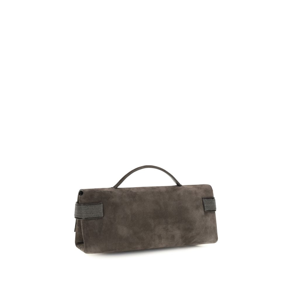 Women’s Brunello Cucinelli Brown Suede Leather Handbag