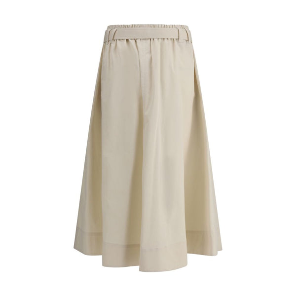 Women’s Brunello Cucinelli Cream Wide Long Skirt