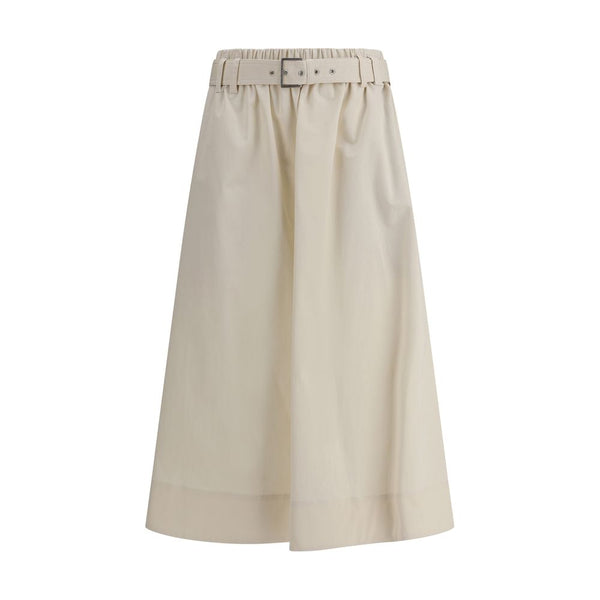 Women’s Brunello Cucinelli Cream Wide Long Skirt