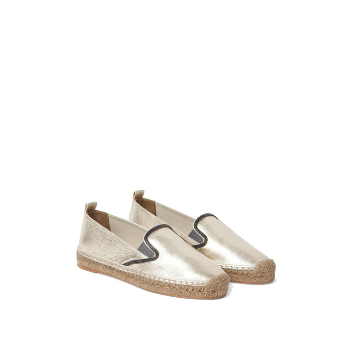 Women’s Brunello Cucinelli Gold Leather Espadrilles