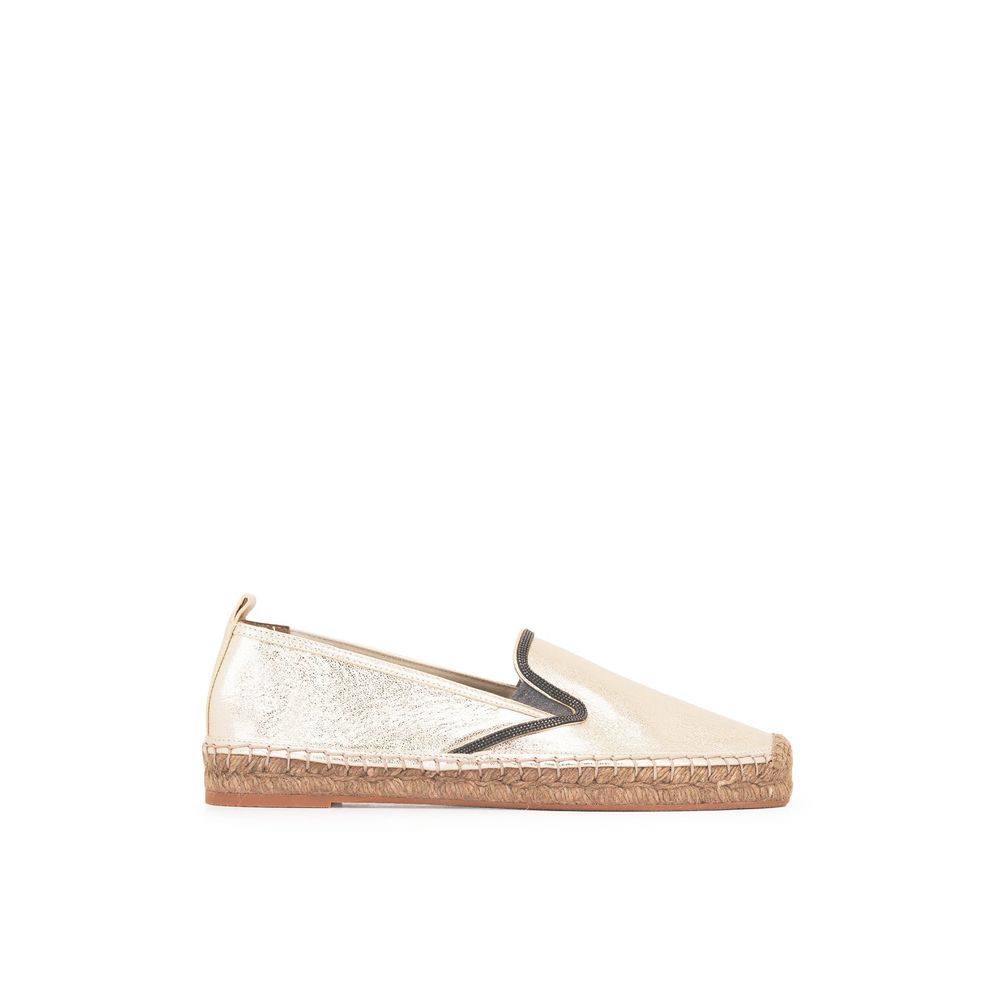 Women’s Brunello Cucinelli Gold Leather Espadrilles
