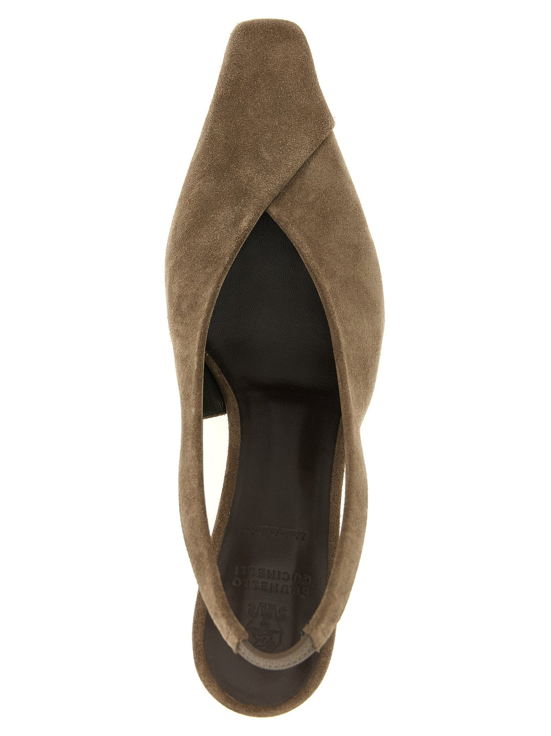 Women’s Brunello Cucinelli Gray Calfskin Mid Heel Pumps