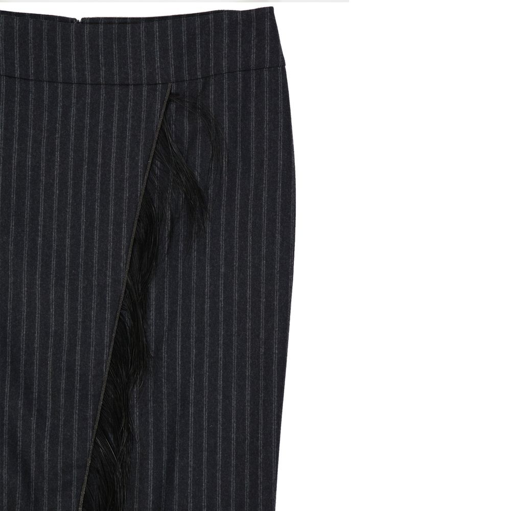 Women’s Brunello Cucinelli Gray Virgin Wool Long Skirt