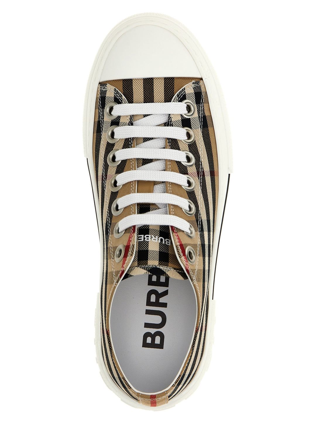 Women’s Burberry Beige Cotton Low Top Sneakers