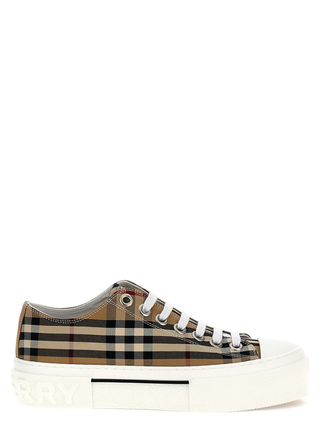 Women’s Burberry Beige Cotton Low Top Sneakers