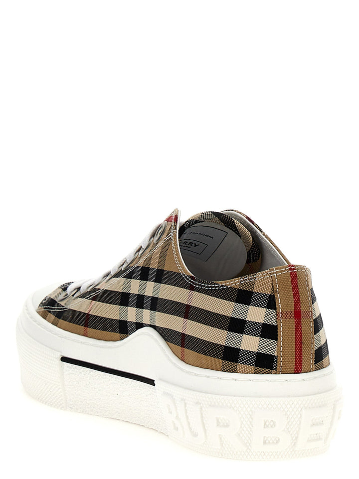 Women’s Burberry Beige Cotton Low Top Sneakers