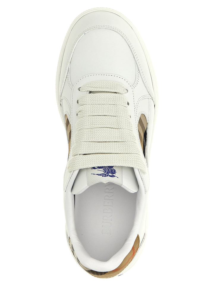 Women’s Burberry Beige Leather Low Top Sneakers