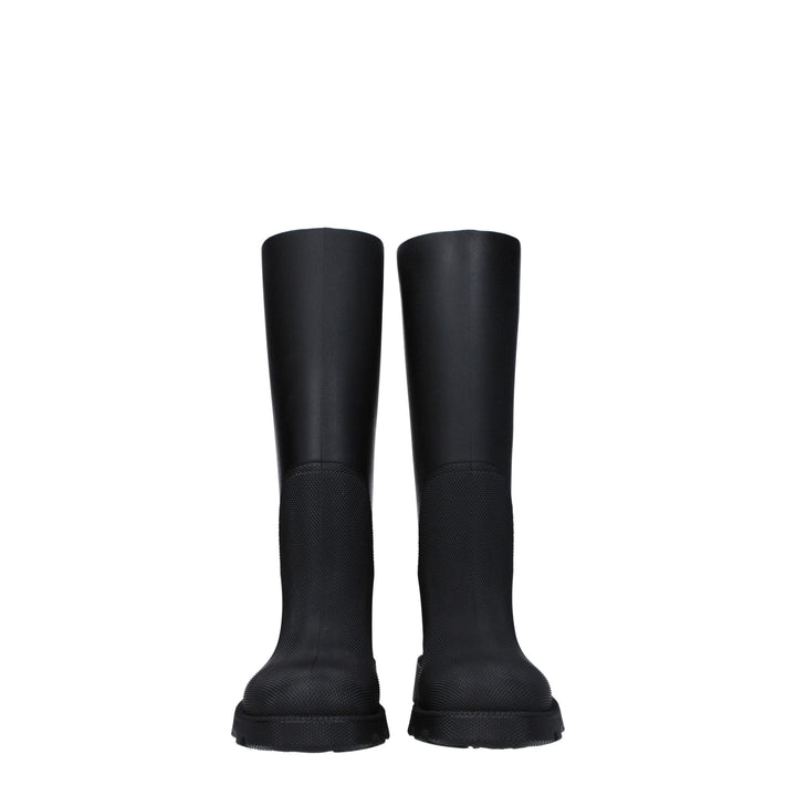 Women’s Burberry Black Cotton Rain Boots