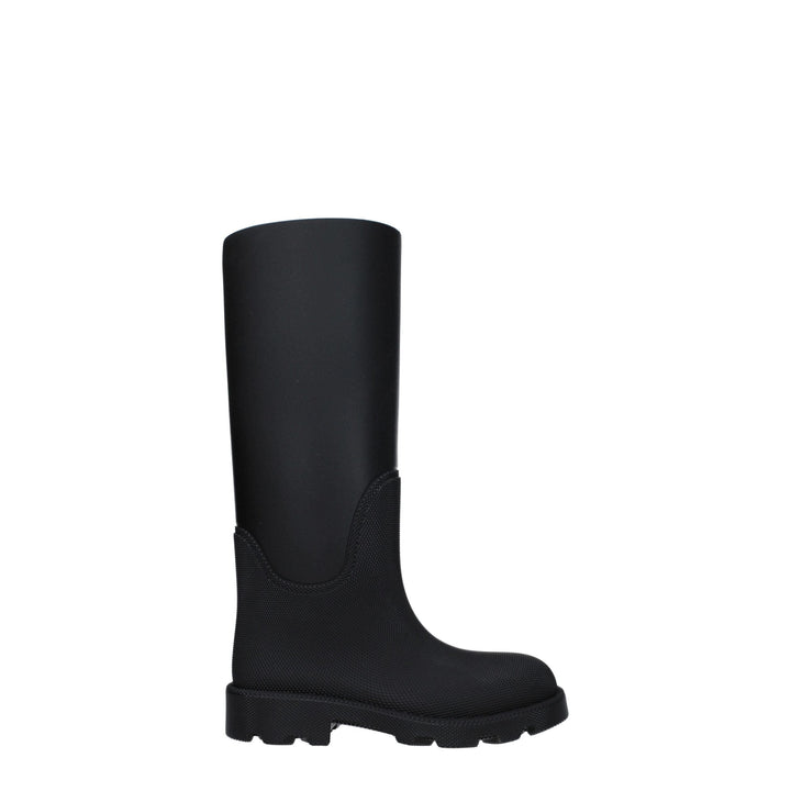 Women’s Burberry Black Cotton Rain Boots