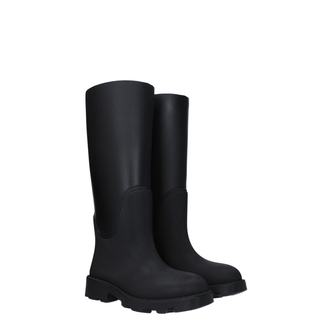 Women’s Burberry Black Cotton Rain Boots