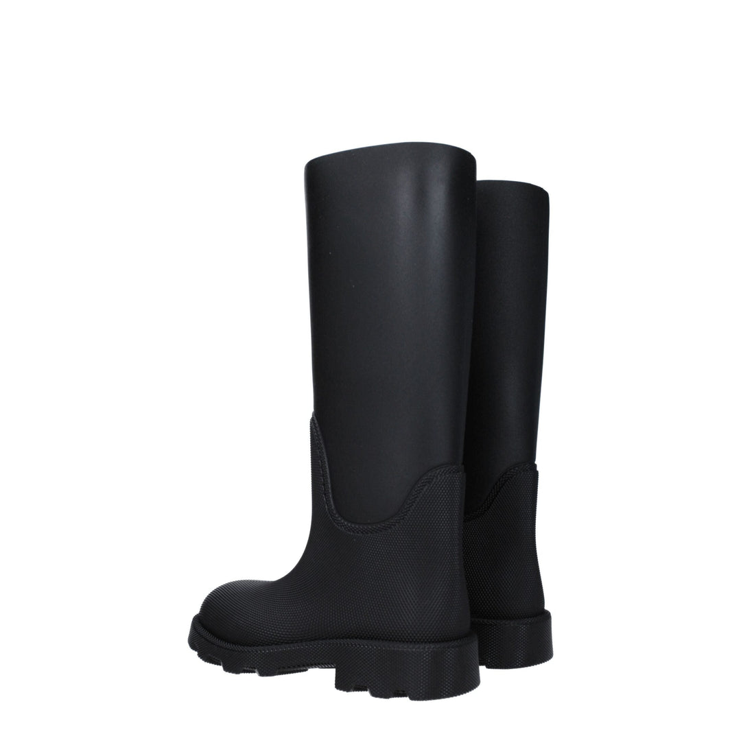 Women’s Burberry Black Cotton Rain Boots