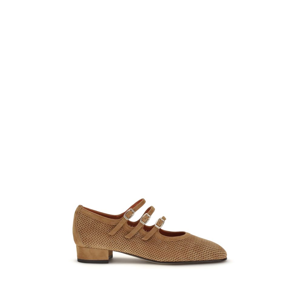 Women’s Carel Paris Beige Calf Leather Bos Taurus Ballet Flats