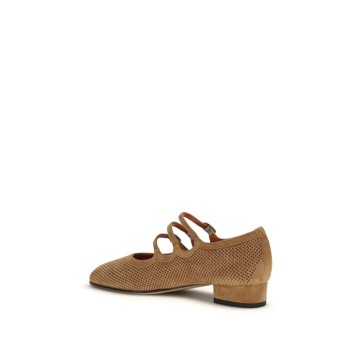 Women’s Carel Paris Beige Calf Leather Bos Taurus Ballet Flats