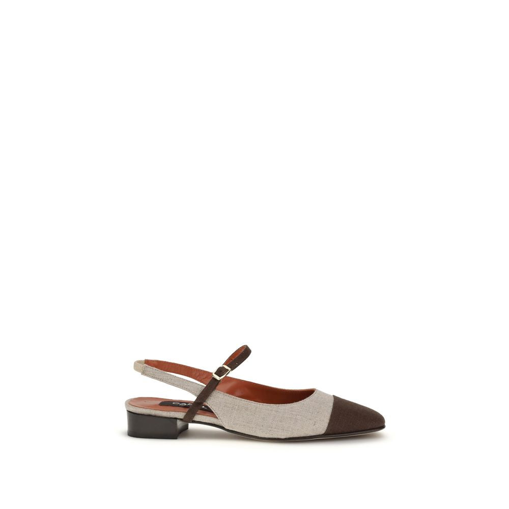 Women’s Carel Paris Beige Cotton Ballet Flats