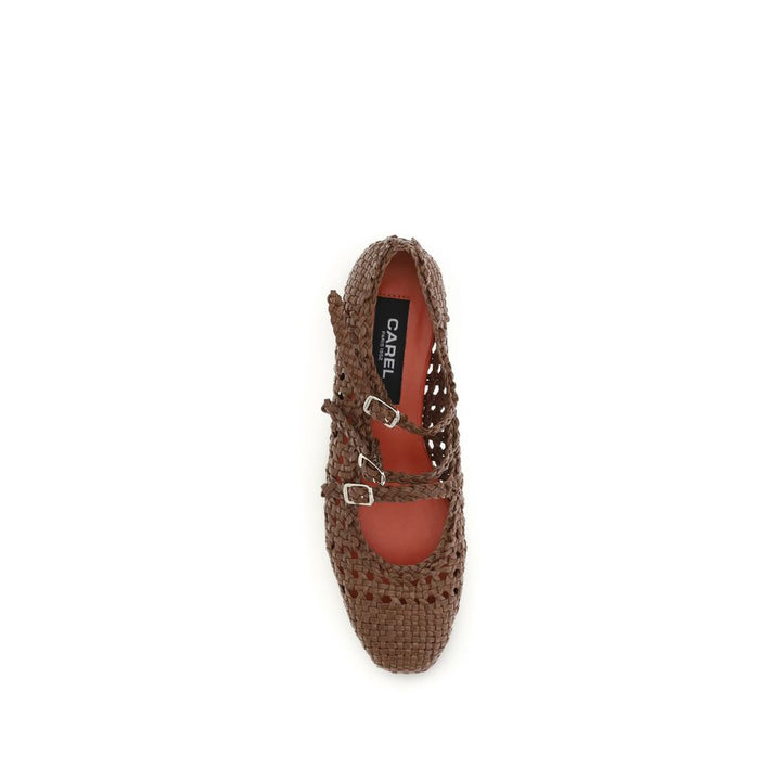 Women’s Carel Paris Brown Calf Leather Bos Taurus Ballet Flats