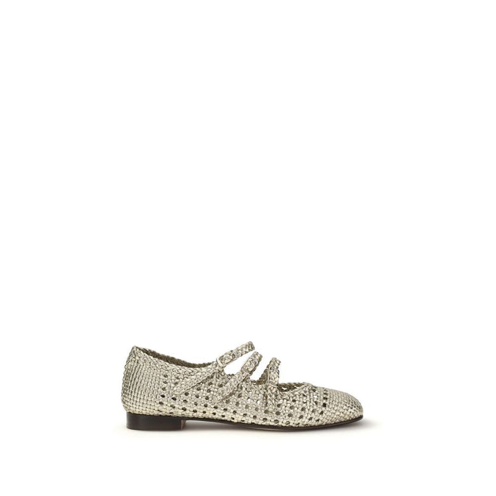 Women’s Carel Paris Silver Calf Leather Bos Taurus Ballet Flats