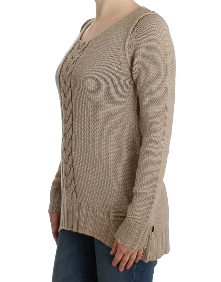 Women’s Cavalli Beige Knitted Wool Sweater