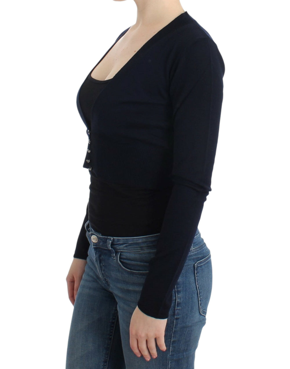 Women’s Cavalli Black Cropped Wool Cardigan