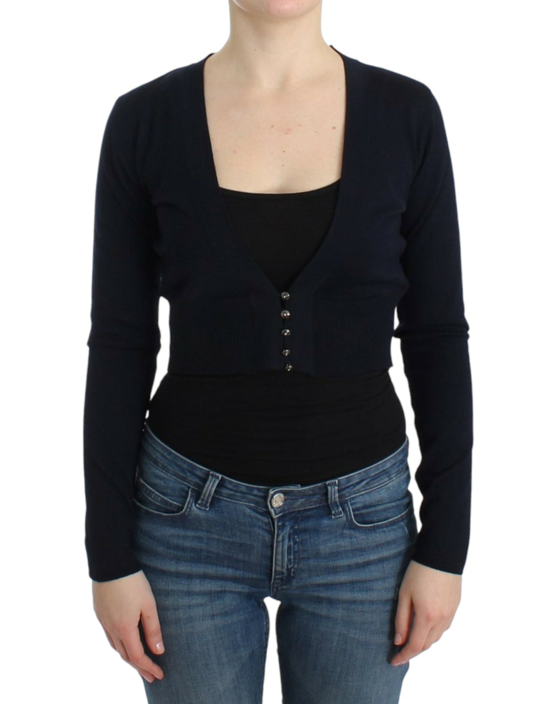 Women’s Cavalli Black Cropped Wool Cardigan