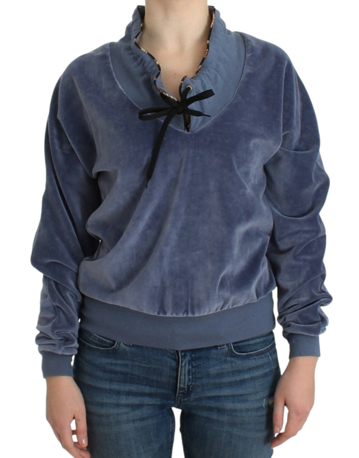 Women’s Cavalli Blue Velvet Cotton Sweater