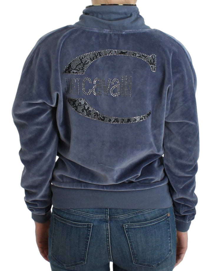 Women’s Cavalli Blue Velvet Cotton Sweater