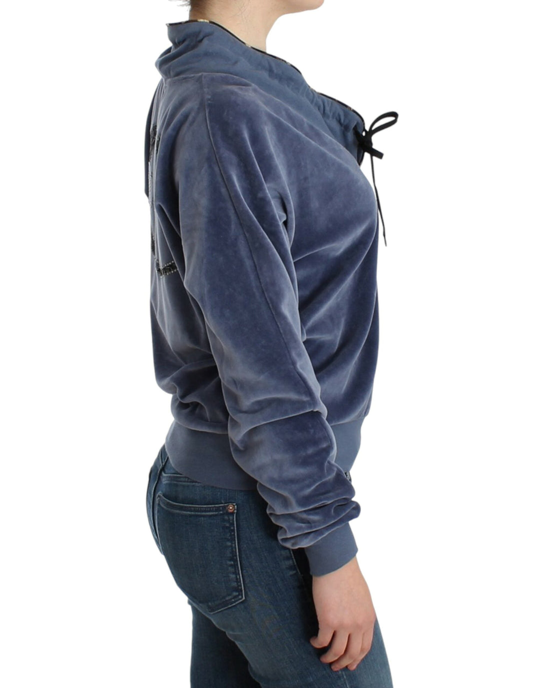 Women’s Cavalli Blue Velvet Cotton Sweater