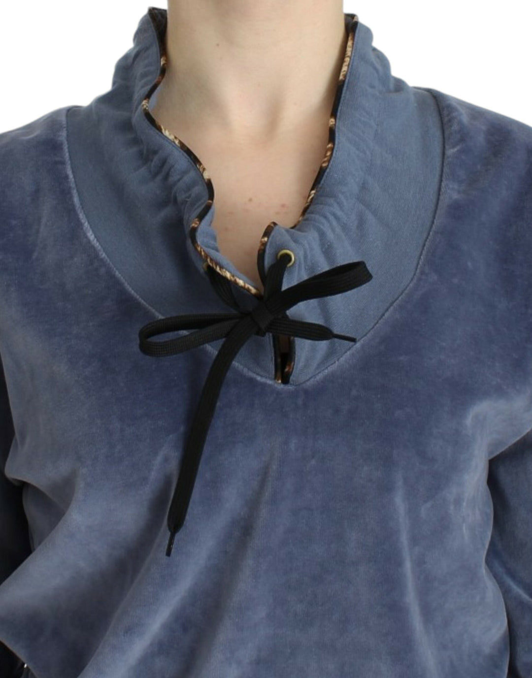 Women’s Cavalli Blue Velvet Cotton Sweater