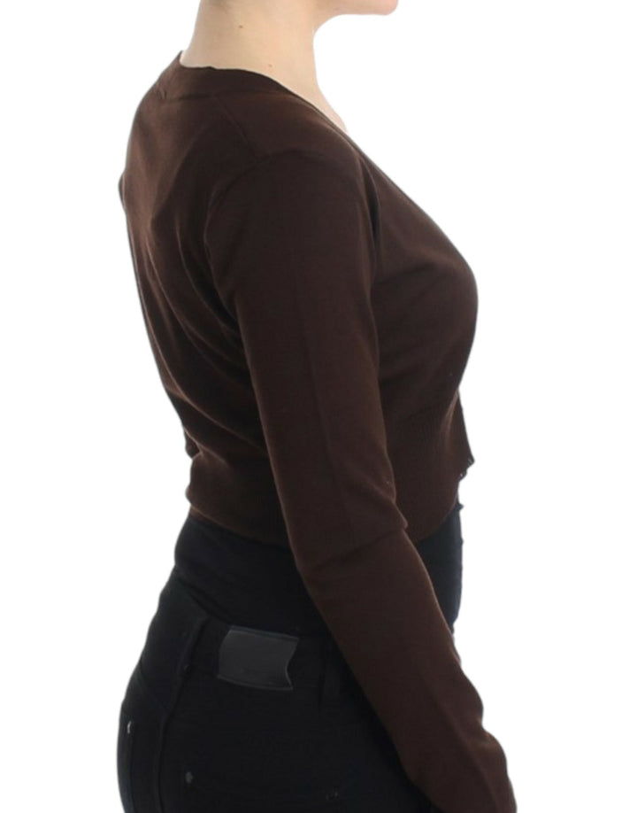Women’s Cavalli Brown Cropped Wool Cardigan
