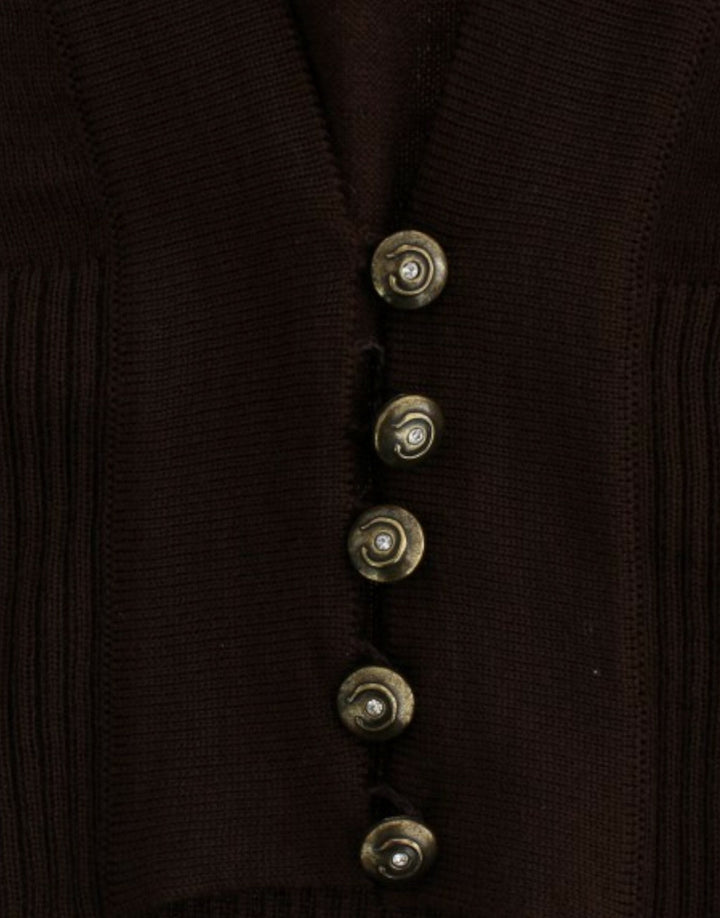 Women’s Cavalli Brown Cropped Wool Cardigan