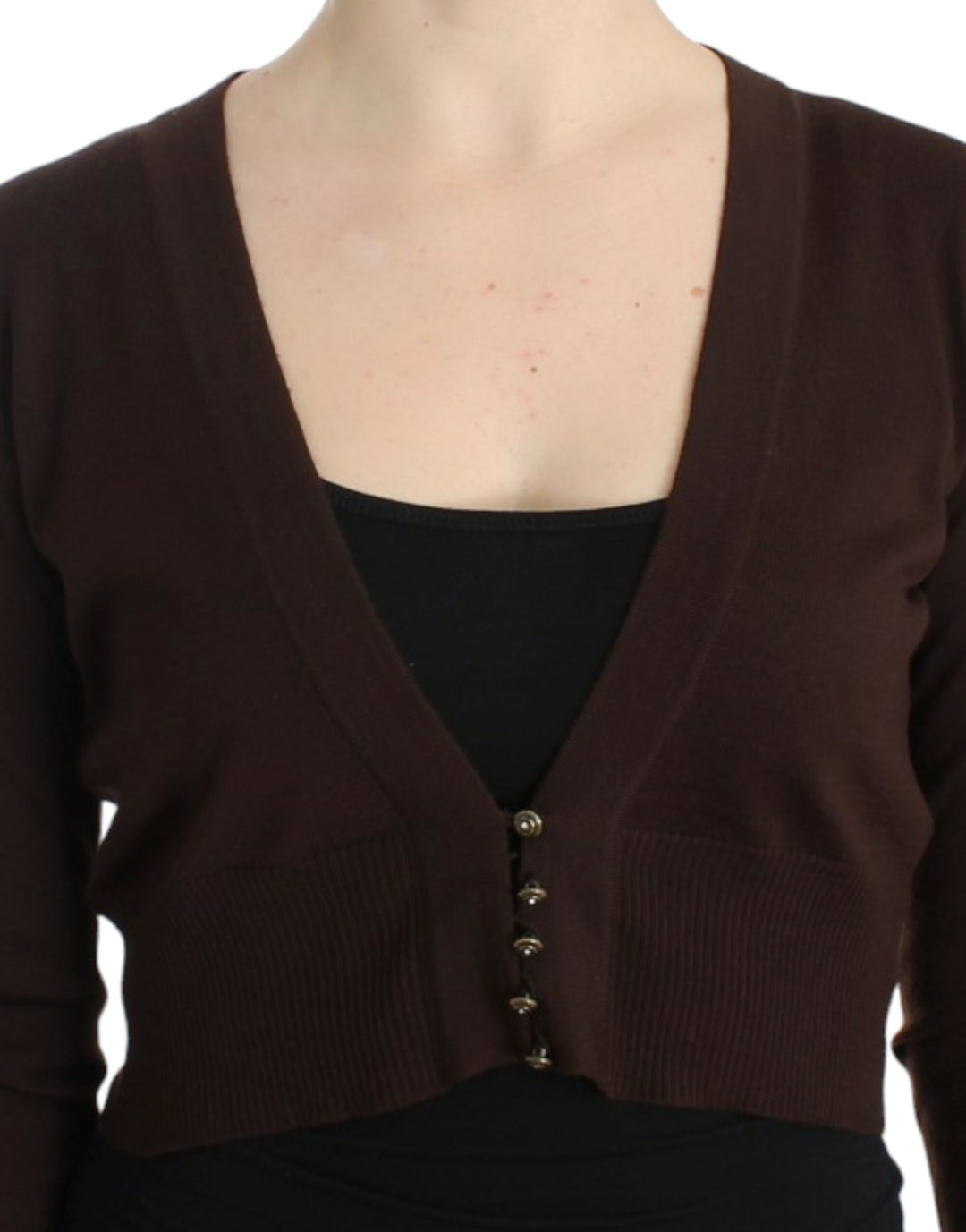Women’s Cavalli Brown Cropped Wool Cardigan