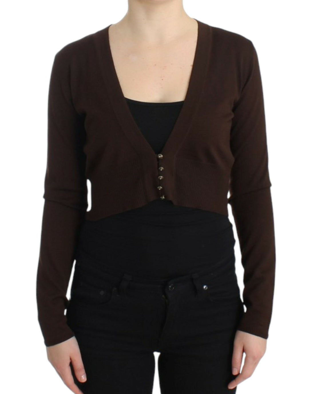 Women’s Cavalli Brown Cropped Wool Cardigan