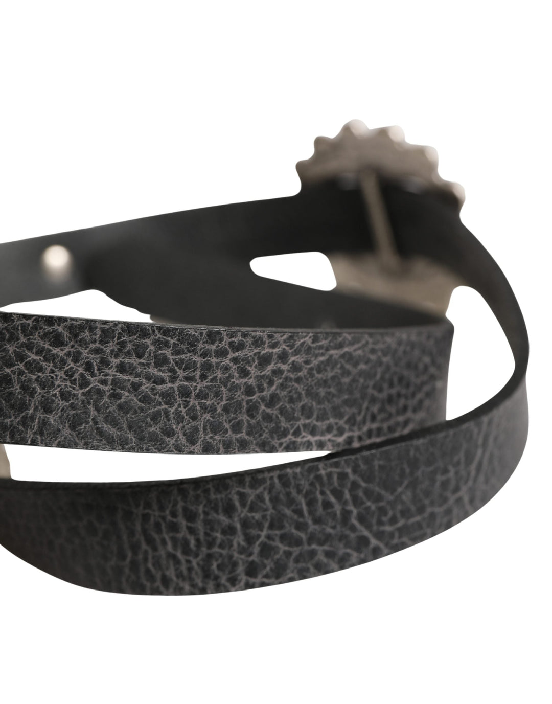 Women’s Cavalli Class Black Turquoise Leather Embellished Oval Buckle Belt