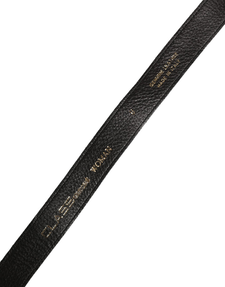 Women’s Cavalli Class Multicolor Floral Wide Waist Gold Metal Buckle Cintura Belt