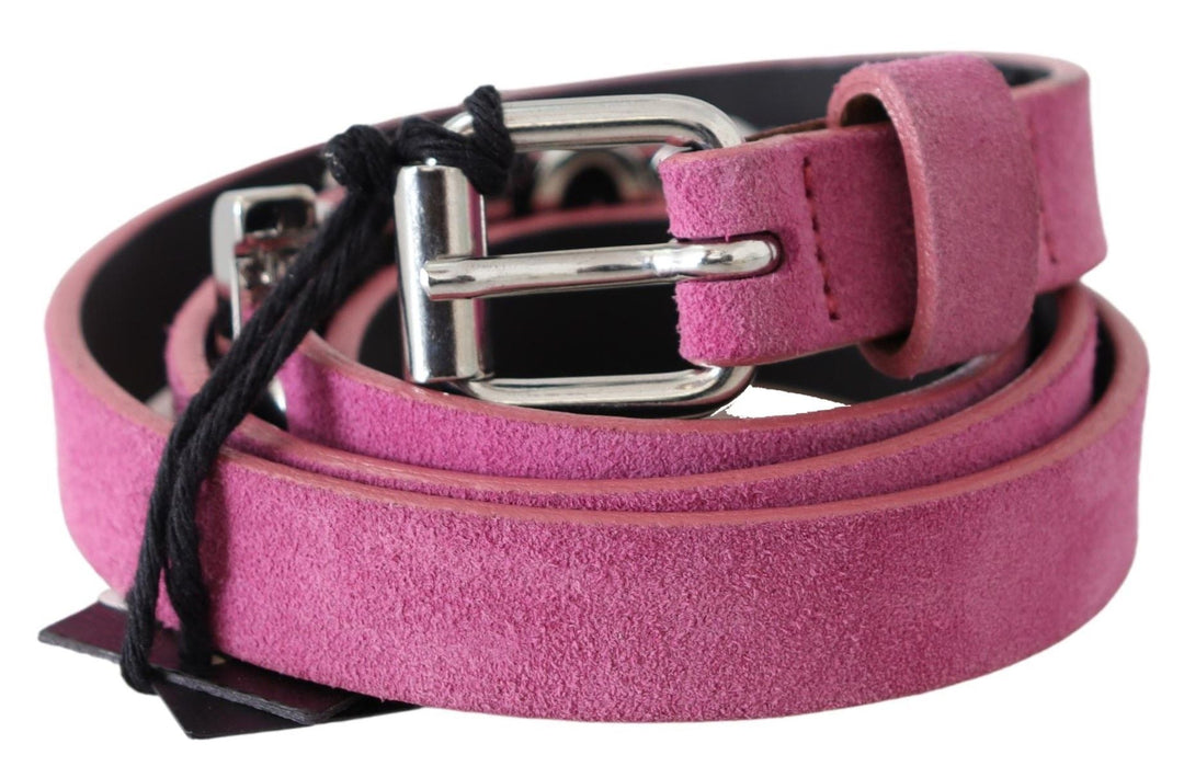 Women’s just Cavalli Pink Silver Chrome Metal Buckle Waist Belt