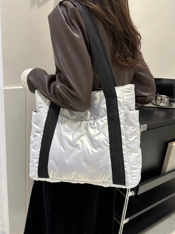 Women’s Chic Large Polyester Shopping Bag for Fragrance Essentials