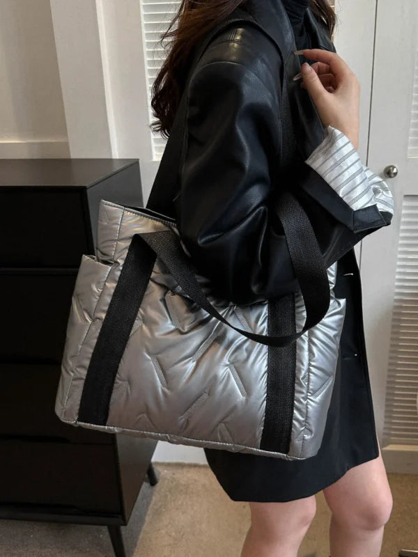Women’s Chic Large Polyester Shopping Bag for Fragrance Essentials