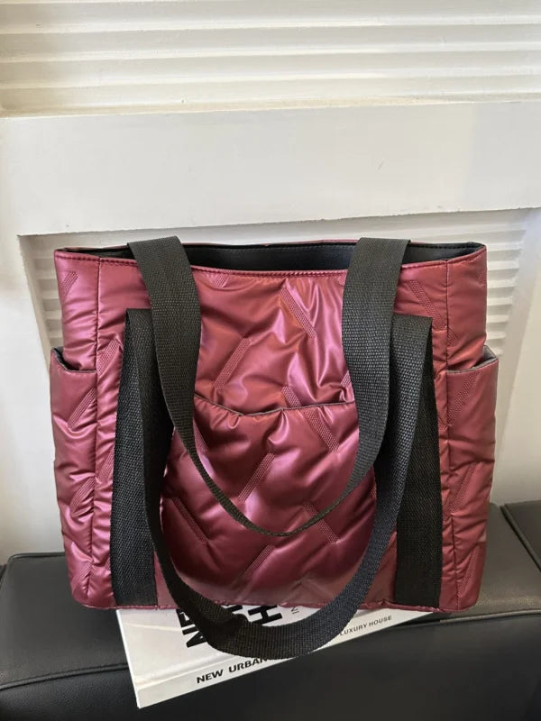 Women’s Chic Large Polyester Shopping Bag for Fragrance Essentials