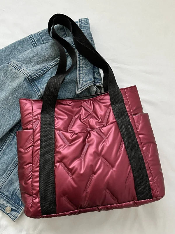 Women’s Chic Large Polyester Shopping Bag for Fragrance Essentials