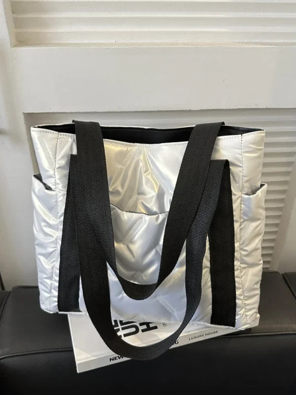Women’s Chic Large Polyester Shopping Bag for Fragrance Essentials
