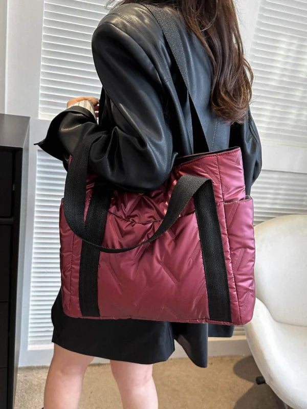 Women’s Chic Large Polyester Shopping Bag for Fragrance Essentials