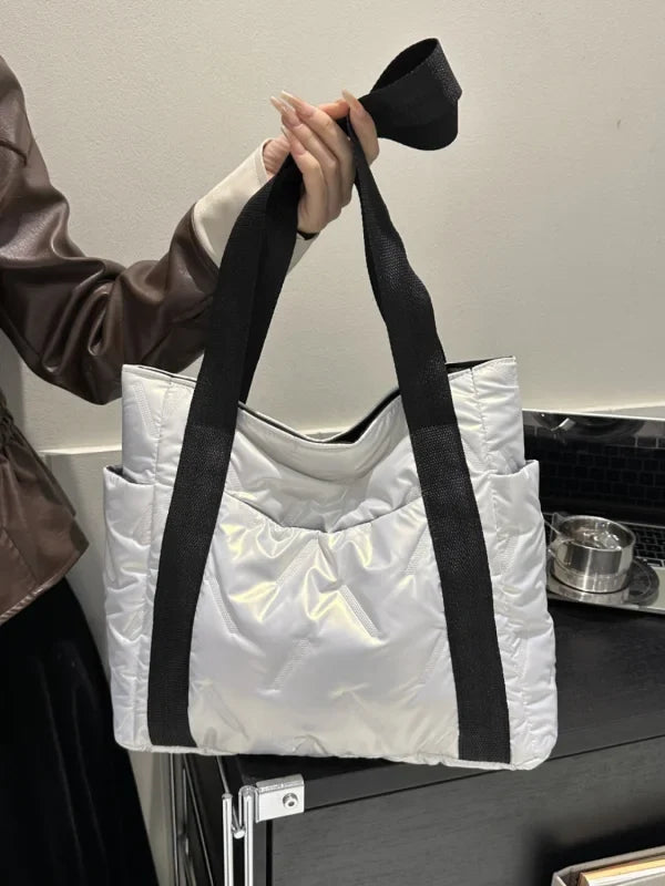 Women’s Chic Large Polyester Shopping Bag for Fragrance Essentials